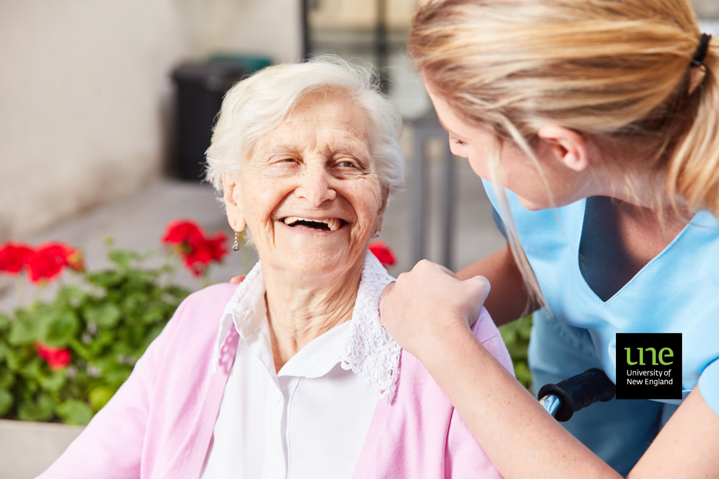 Old person with nurse